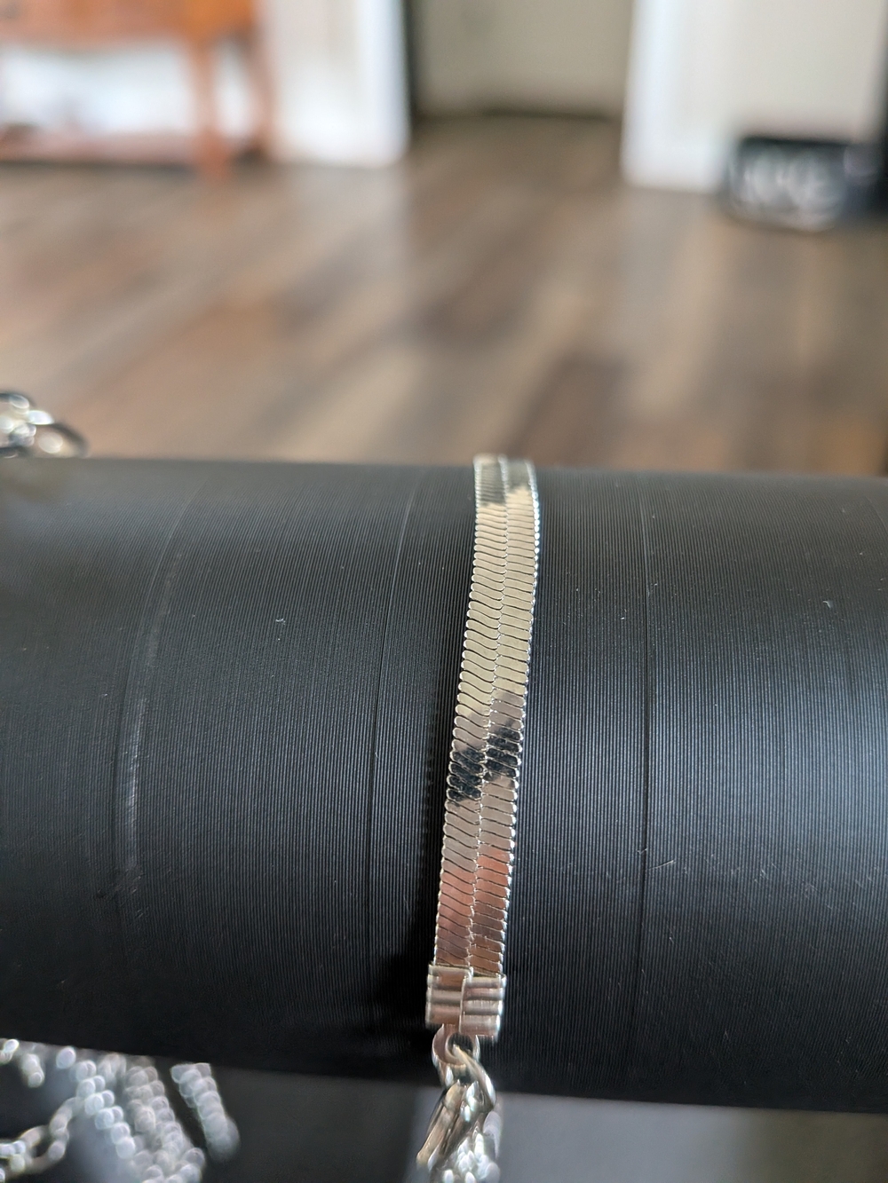 Silver Tone Herringbone Bracelet Unbranded